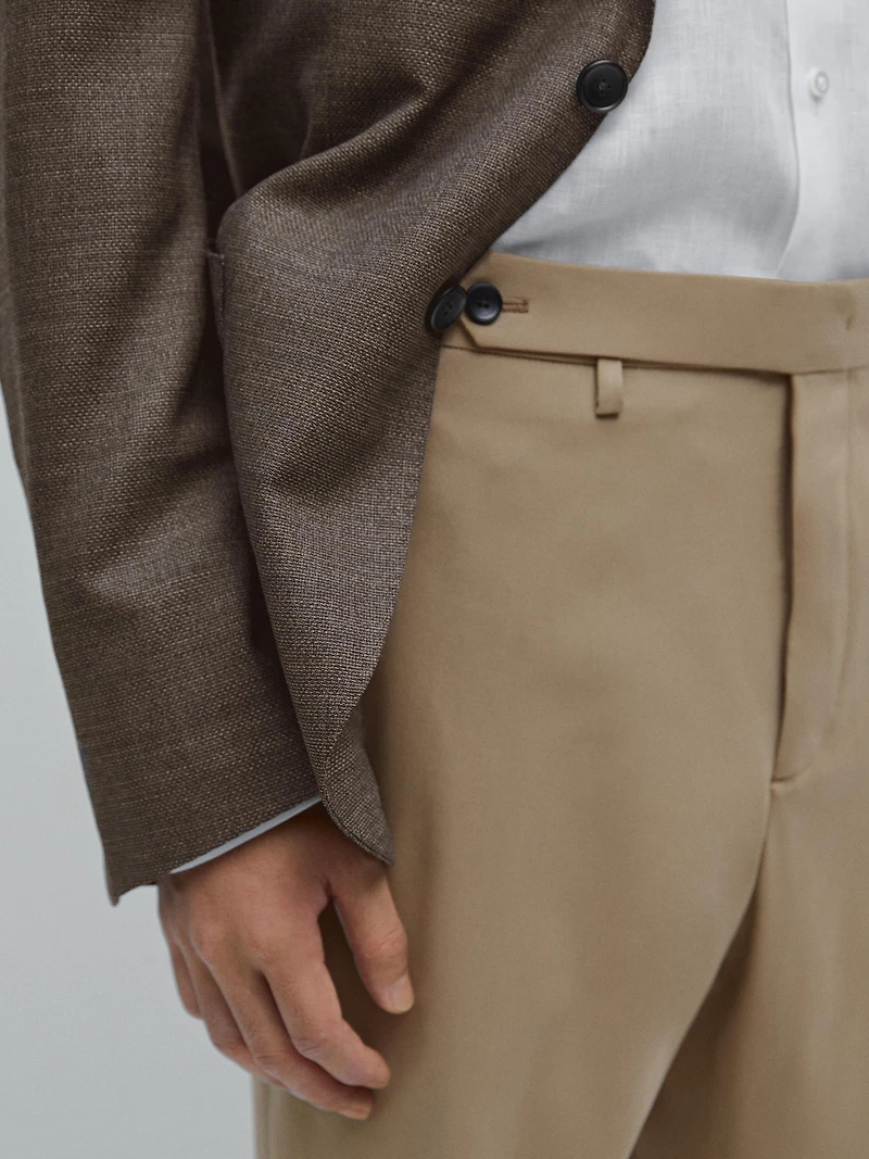 Pantalon slim en coton mélang