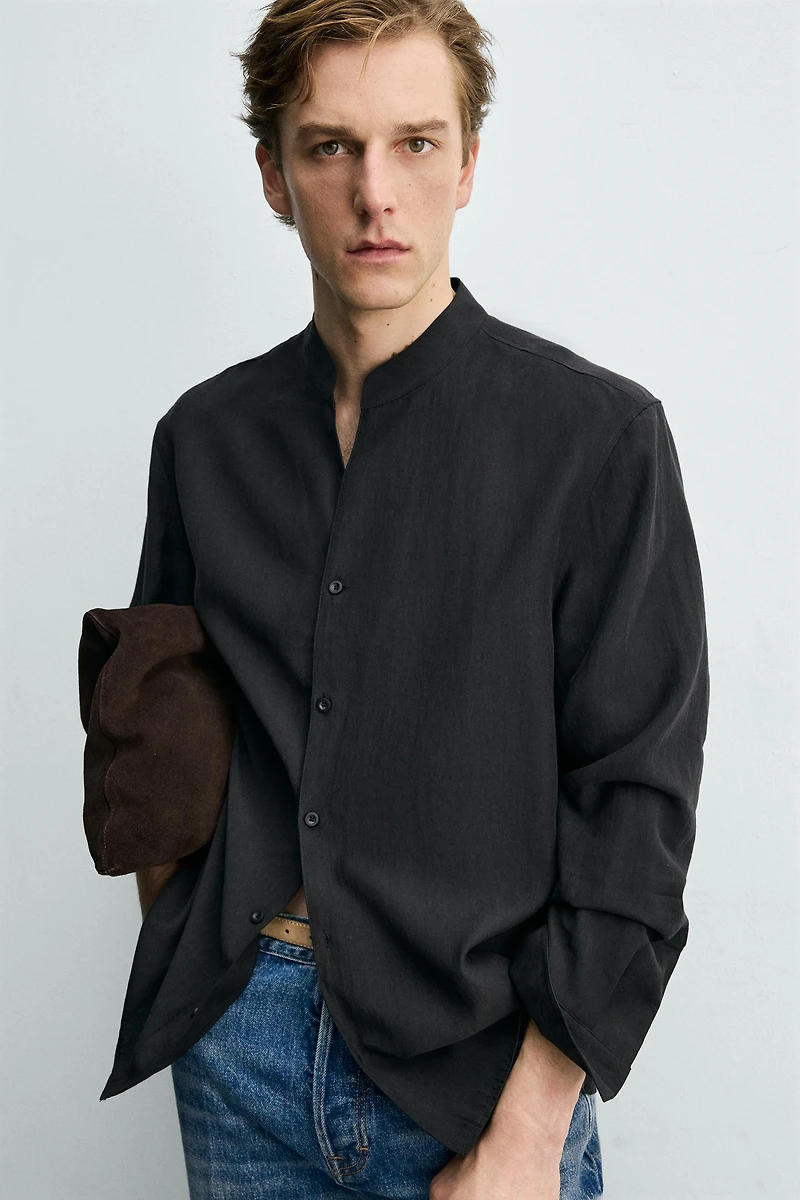 CHEMISE FLUIDE COL BANDE