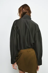 SATIN EFFECT SHIRT WITH TIES ZW COLLECTION