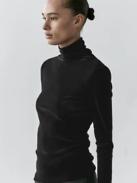 Semi-sheer long sleeve T-shirt