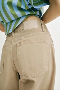 IRONED STRIPE BARREL PANTS