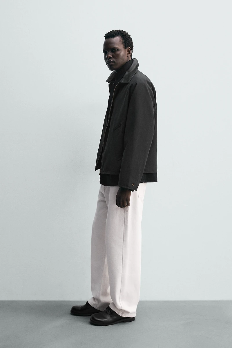 CONTRAST COLLAR OVERSHIRT