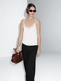 Mid-waist straight-leg trousers