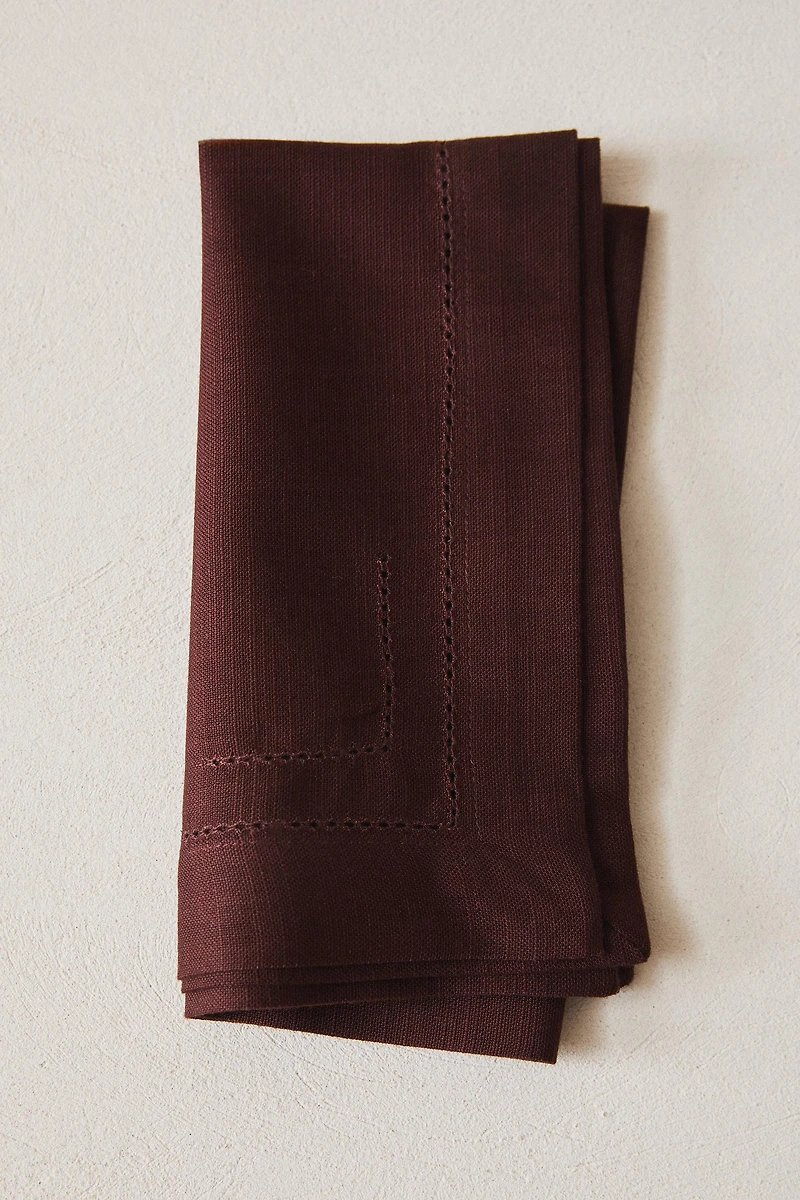 SET OF HEMSTITCHED COTTON NAPKINS (SET 2)