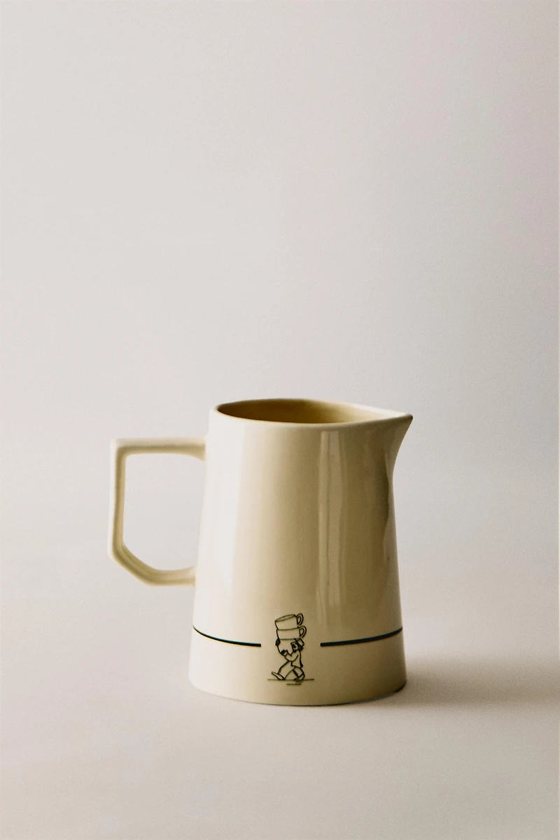 STONEWARE COFFEE SHOP CREAM PITCHER
