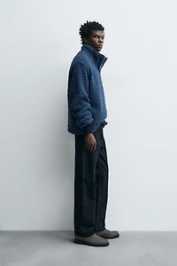 FLEECE SWEATSHIRT WITH SHEARLING EFFECT