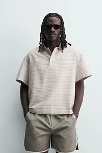 CHEMISE POLO RELAXED FIT RAYURES