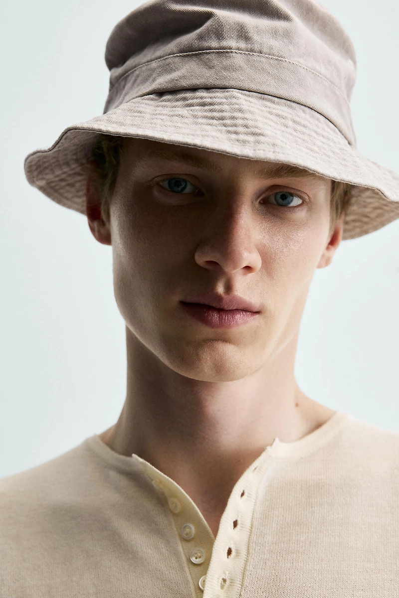 WOOL-COTTON HENLEY JUMPER