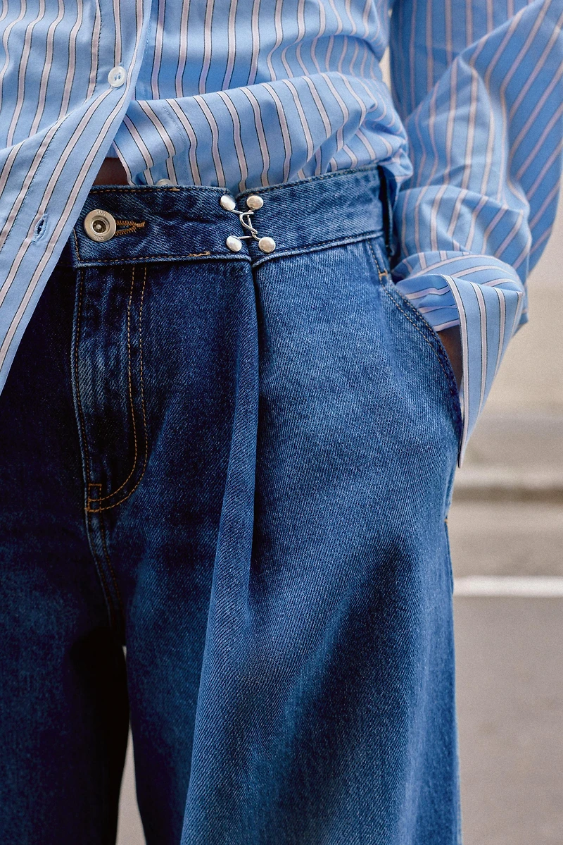 Z1975 HIGH WAIST LOOSE FIT HOOK JEANS