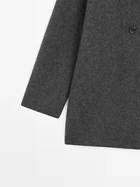 100% wool double-breasted mid-length coat