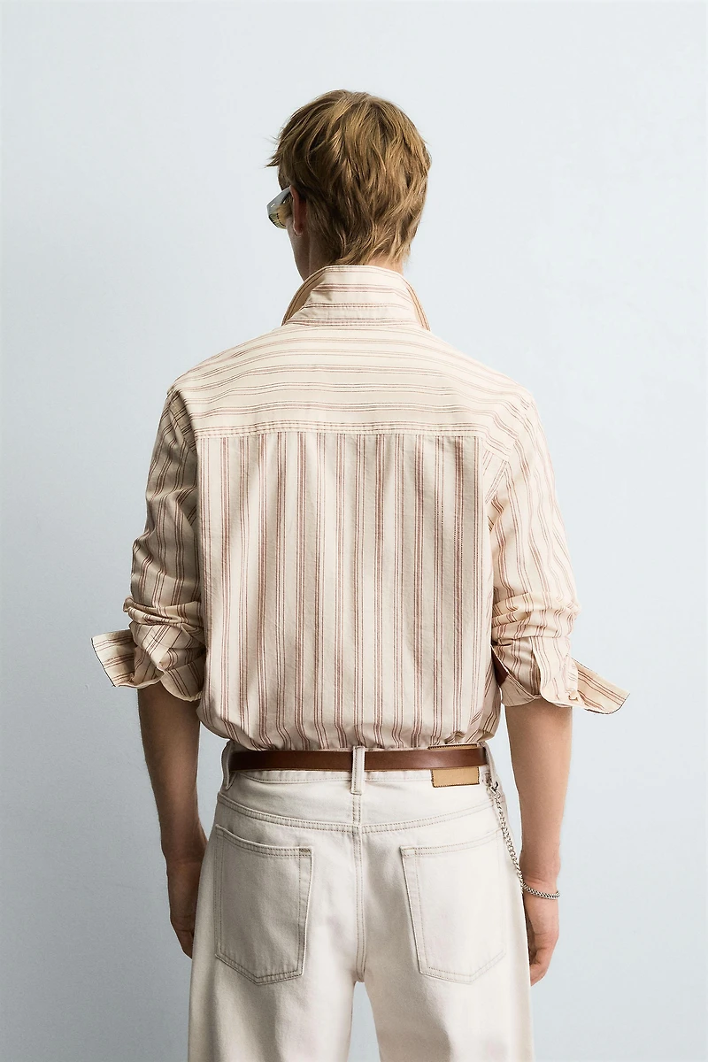 CHEMISE STRUCTURE RAYURES