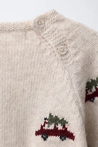 PULL EN MAILLE VOITURES ET ARBRES