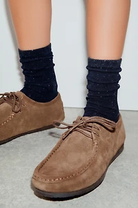 TWO-PACK OF LONG BUTTON-PRINT SOCKS