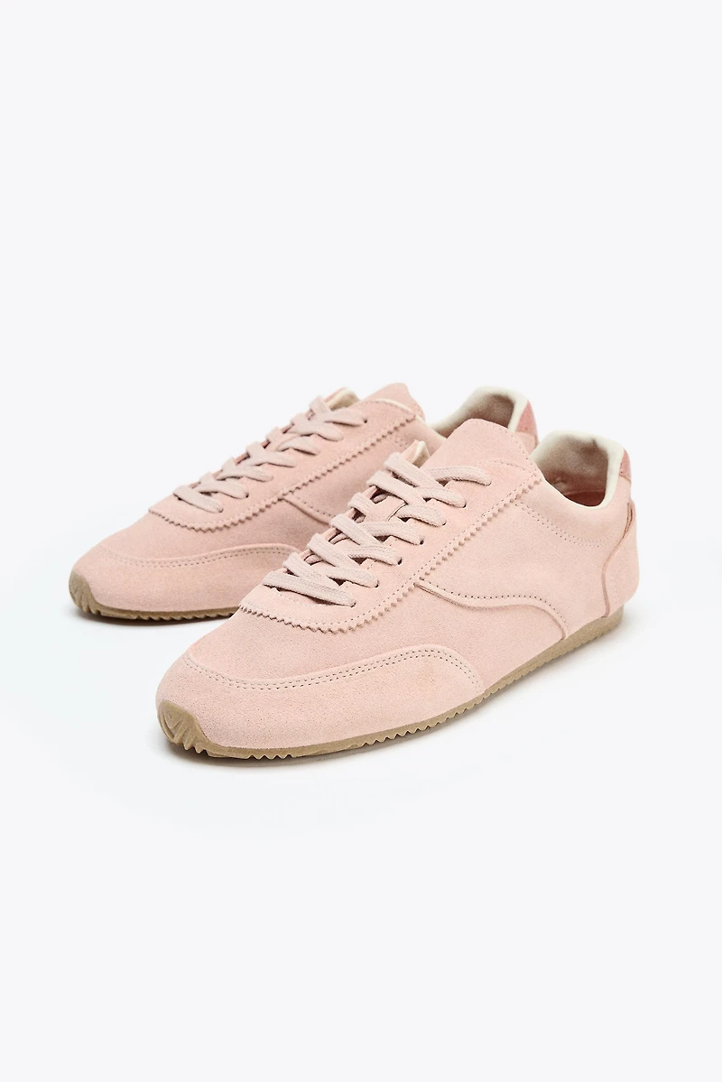 CONTRAST LEATHER SNEAKERS