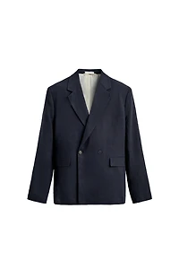 DOUBLE BREASTED LINEN - COTTON SUIT JACKET