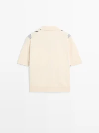 Argyle knit polo sweater