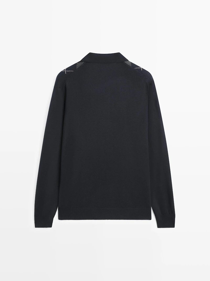 Pull en maille à détail losanges