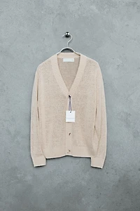 STORIESZ - RELAXED FIT LINEN AND COTTON KNIT CARDIGAN