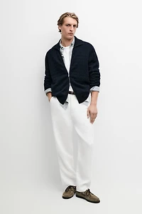 100% cotton braided knit cardigan