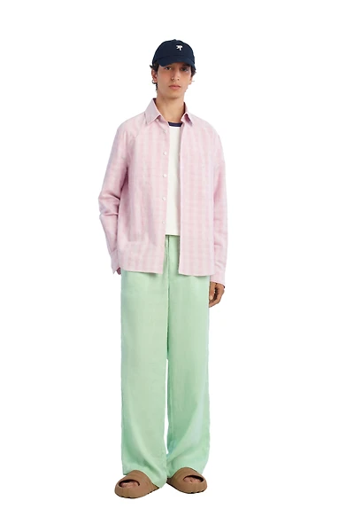 COTTON - LINEN PLAID SHIRT