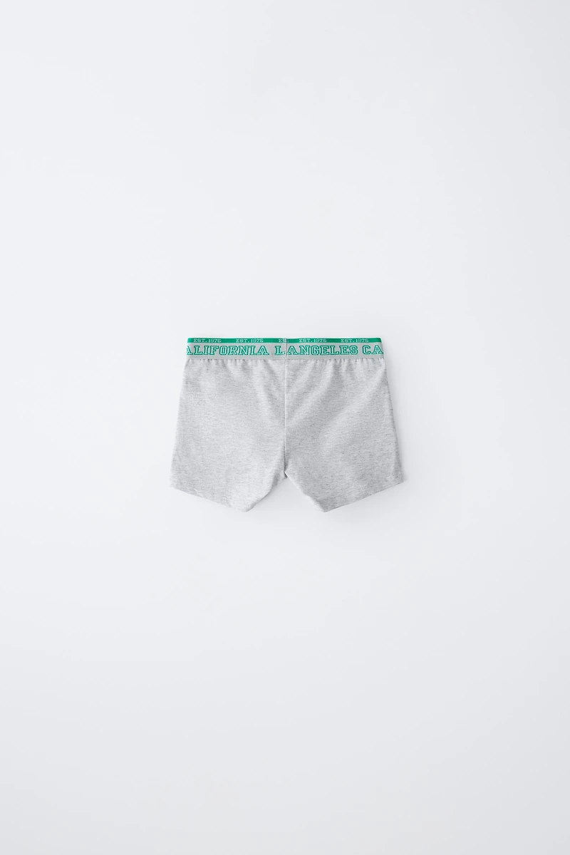 AGES 6-14 / FIVE-PACK OF TEXT PRINT BOXERS