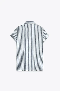 KNOTTED STRIPED LINEN SHIRT