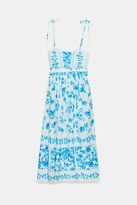 ROBE MI-LONGUE IMPRIMÉE EN POPELINE