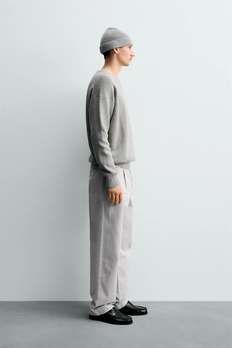 TEXTURED COTTON SWEATER