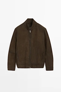 Suede leather jacket