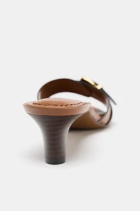 BUCKLED HEELED SANDALS