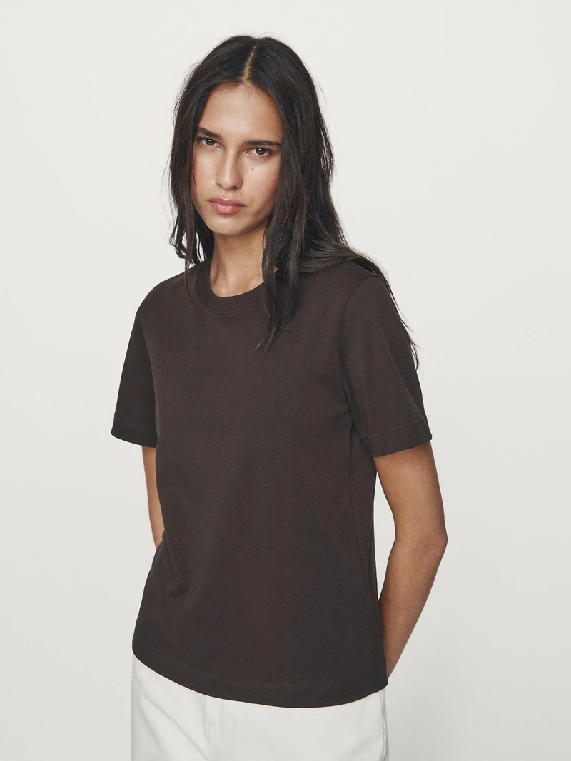 100% cotton interlock crew neck T-shirt