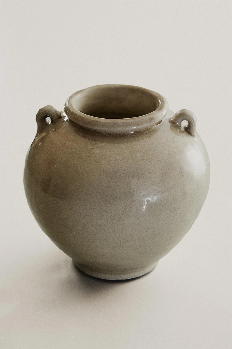CRACKLED CERAMIC VASE