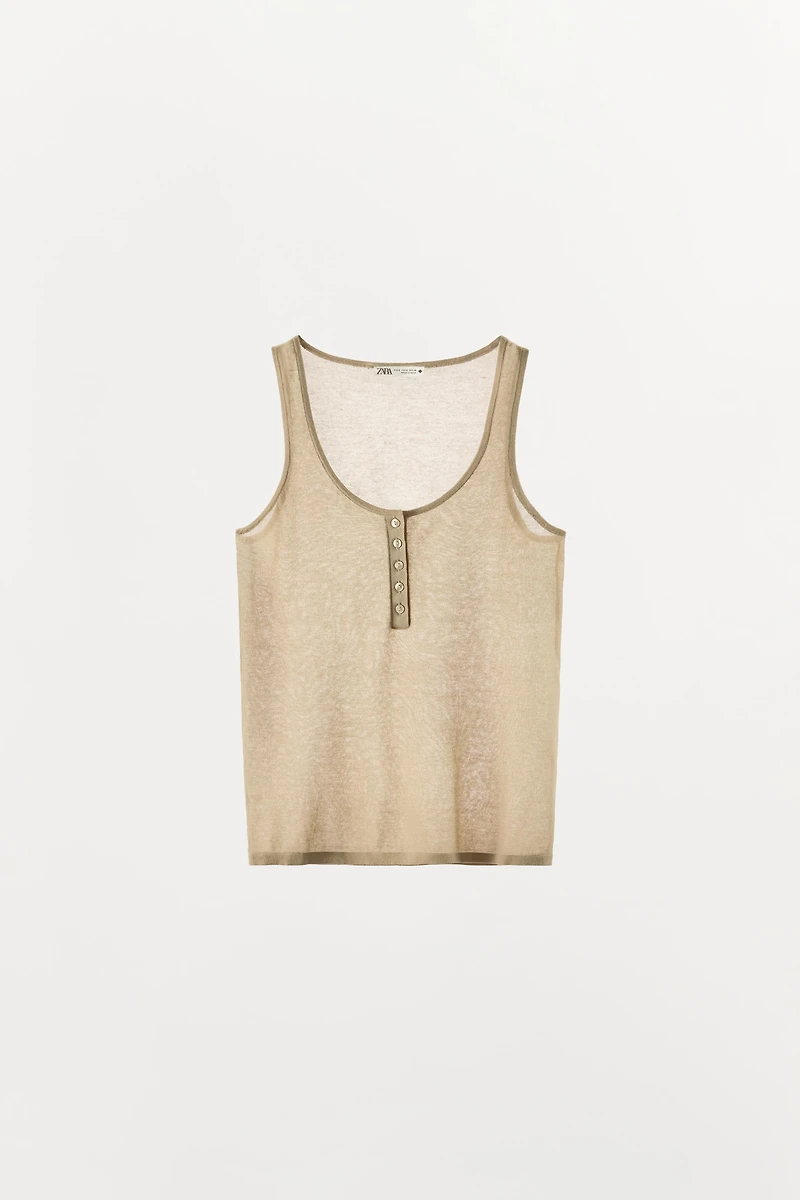 KNIT HENLEY TOP