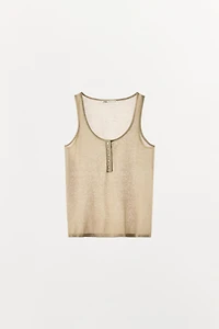 KNIT HENLEY TOP