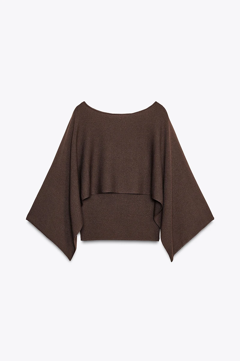 KNIT CAPE TOP