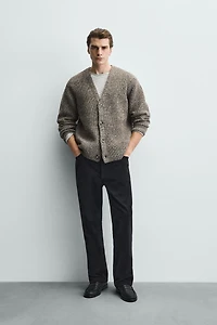 RIBBED TEXTURED CARDIGAN