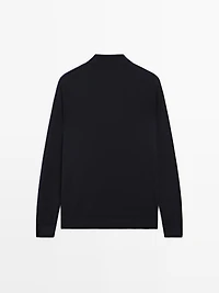 Pull polo en maille 100 % laine mérinos