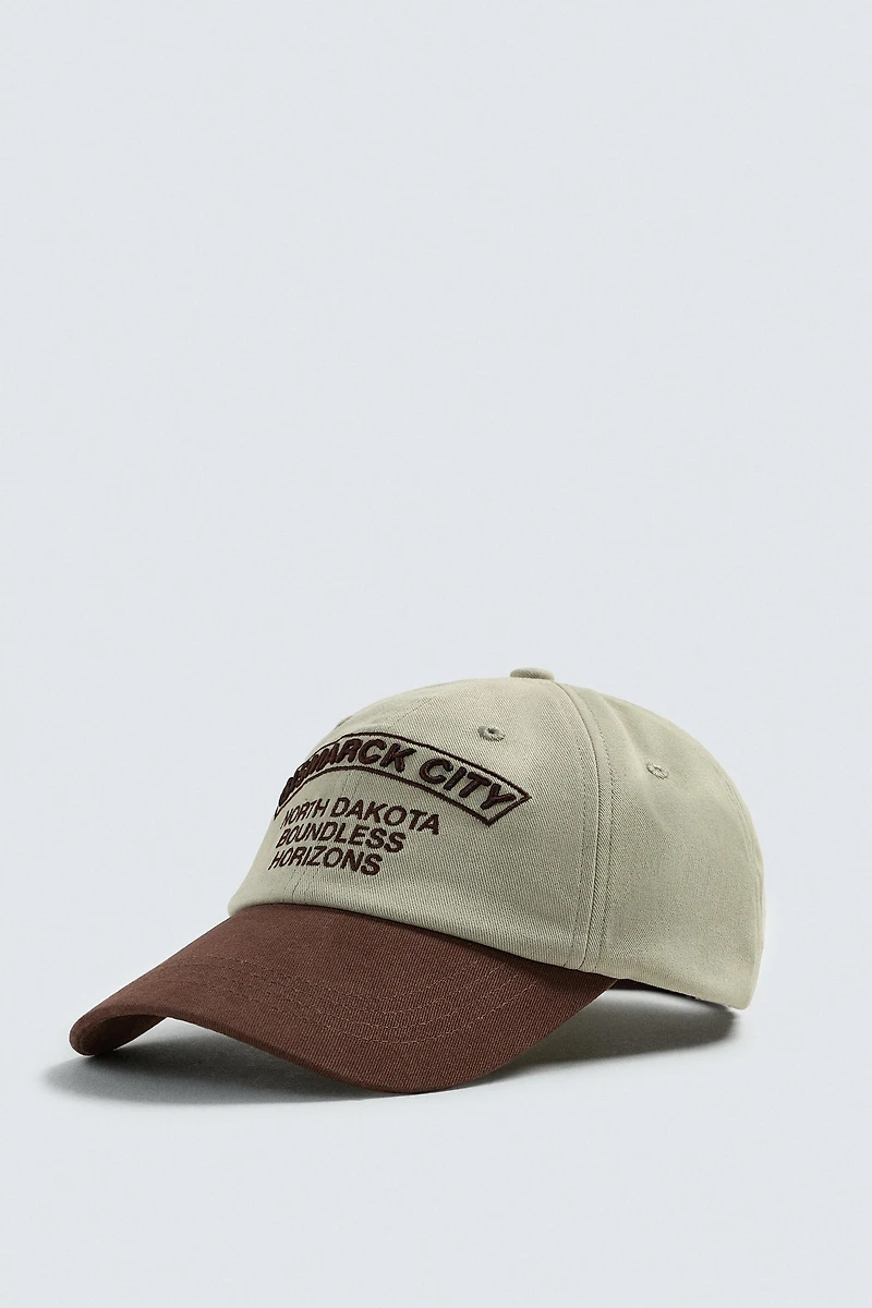 EMBROIDERED TEXT CAP