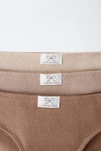 6-14 ANS/ LOT DE TROIS CULOTTES RIB ÉTIQUETTE