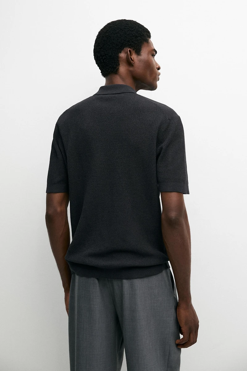 100% cotton button-collar polo shirt