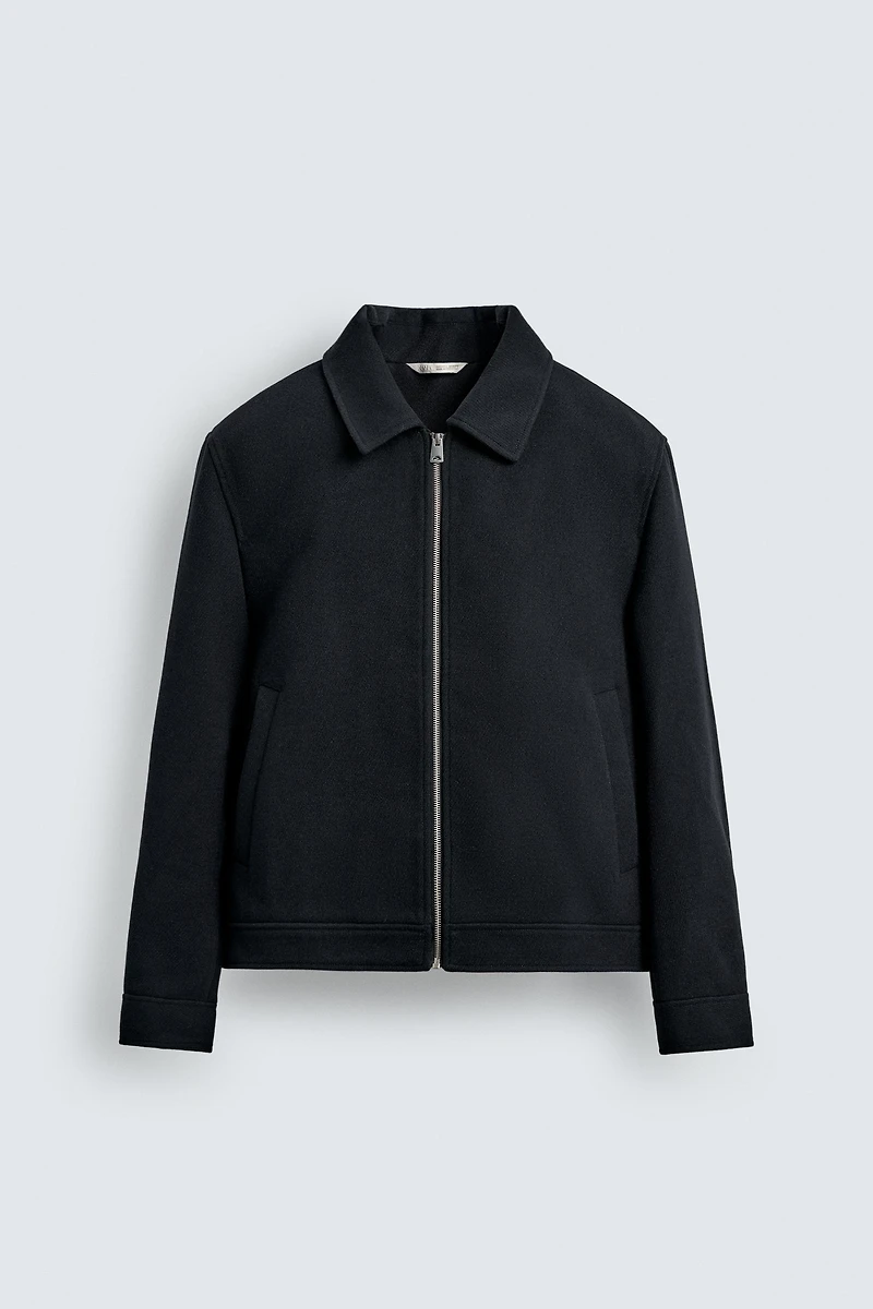 ZIP-UP WOOL EFFECT JACKET