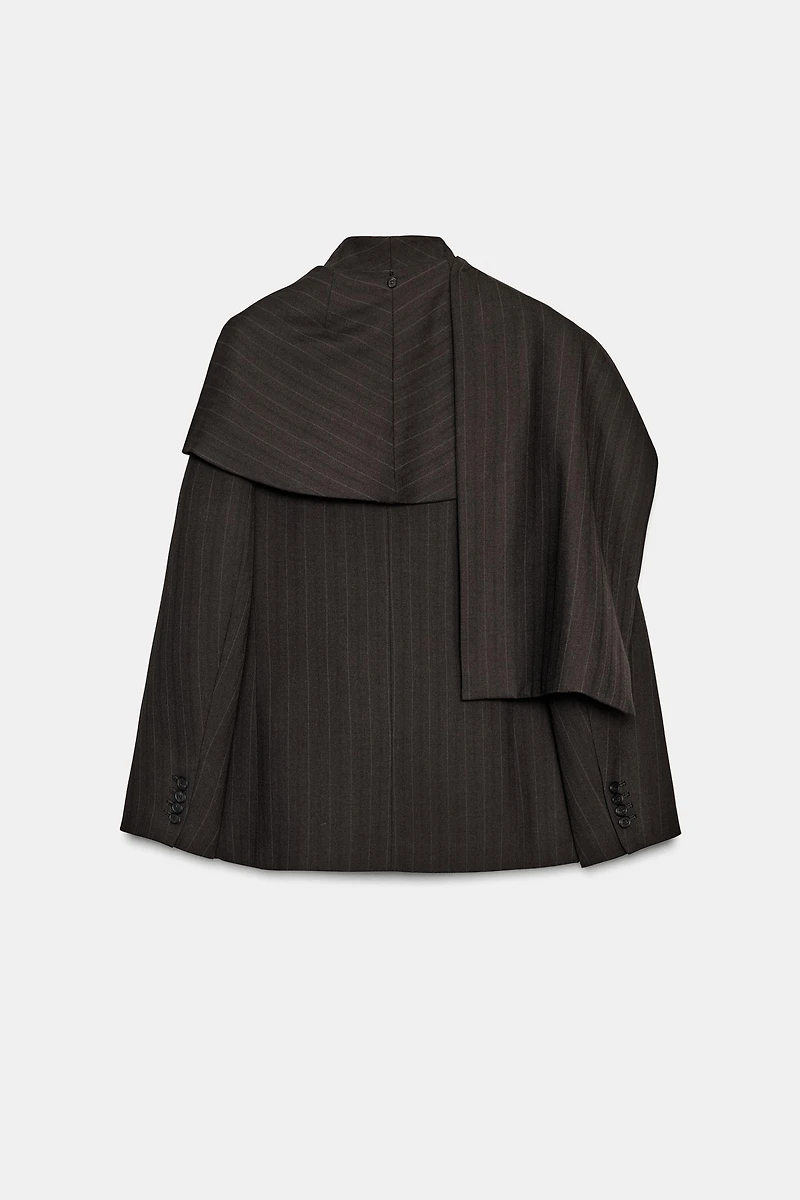 ZW COLLECTION LIMITED EDITION PINSTRIPE BLAZER WITH SCARF
