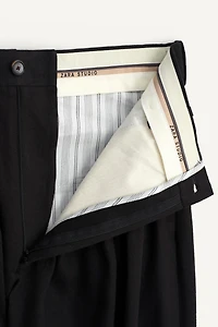 PANTALON PLISSÉ DE COSTUME EN LIN ET LYOCELL