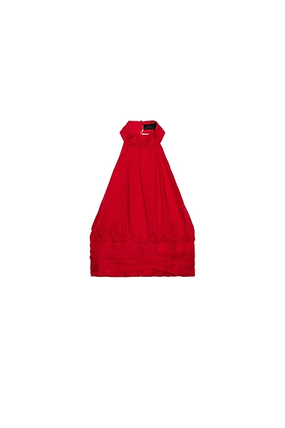 LINEN BACK TIE HALTER TOP