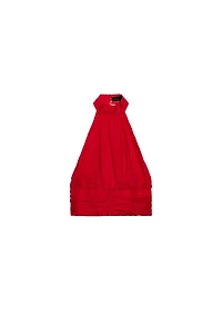 TOP HALTER AVEC LACET ARRIÈRE ET LIN