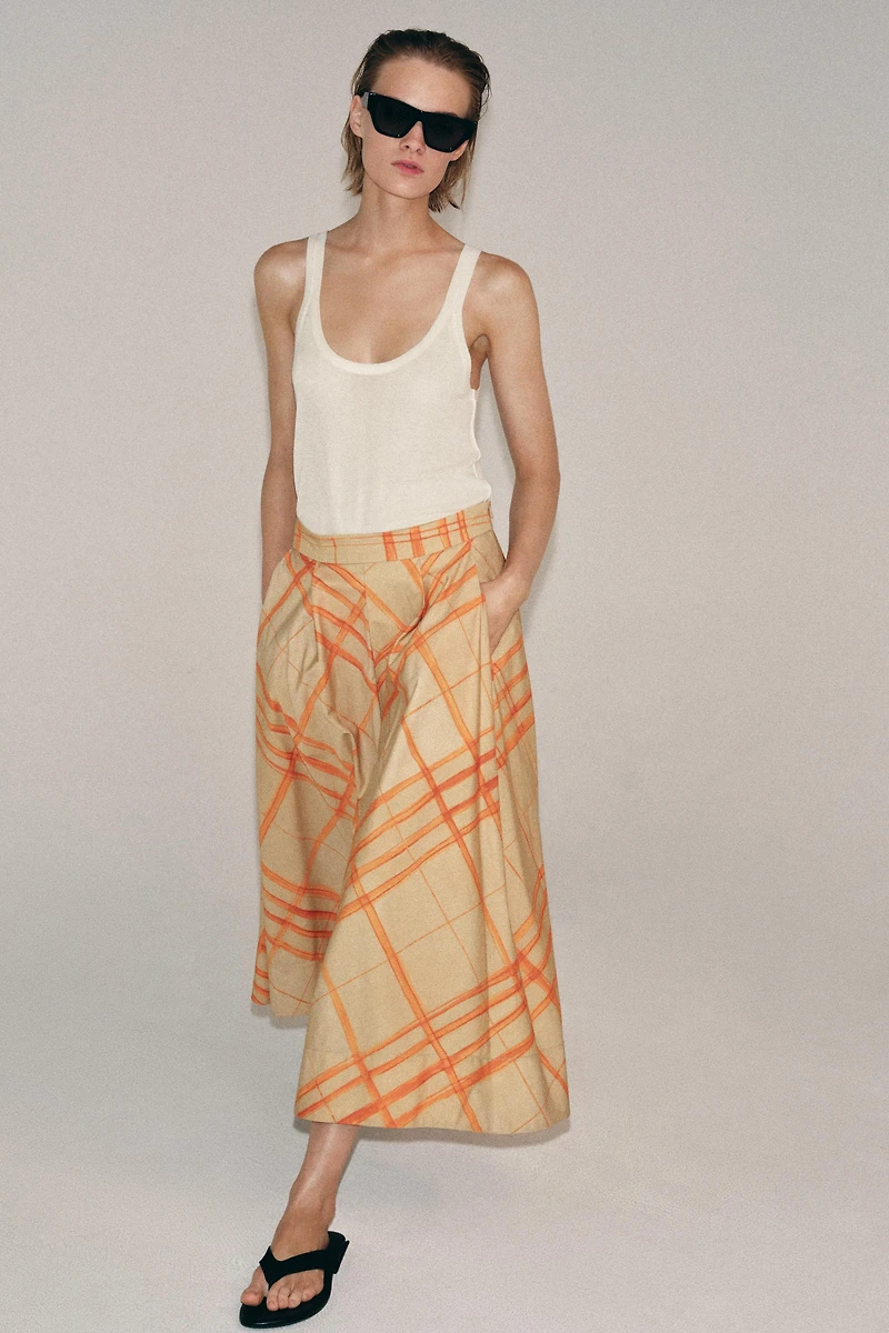ZW COLLECTION PLAID CAPE SKIRT