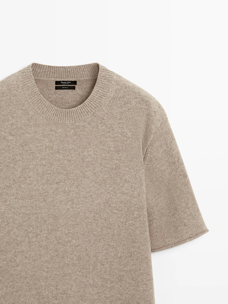 100% wool oversize short sleeve sweater