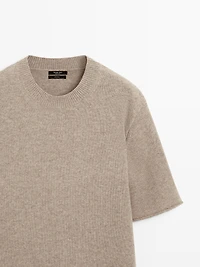 100% wool oversize short sleeve sweater