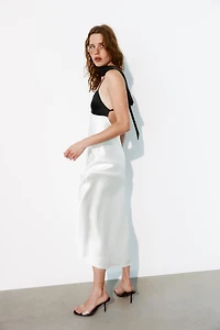 COMBINATION FOULARD SLIP DRESS