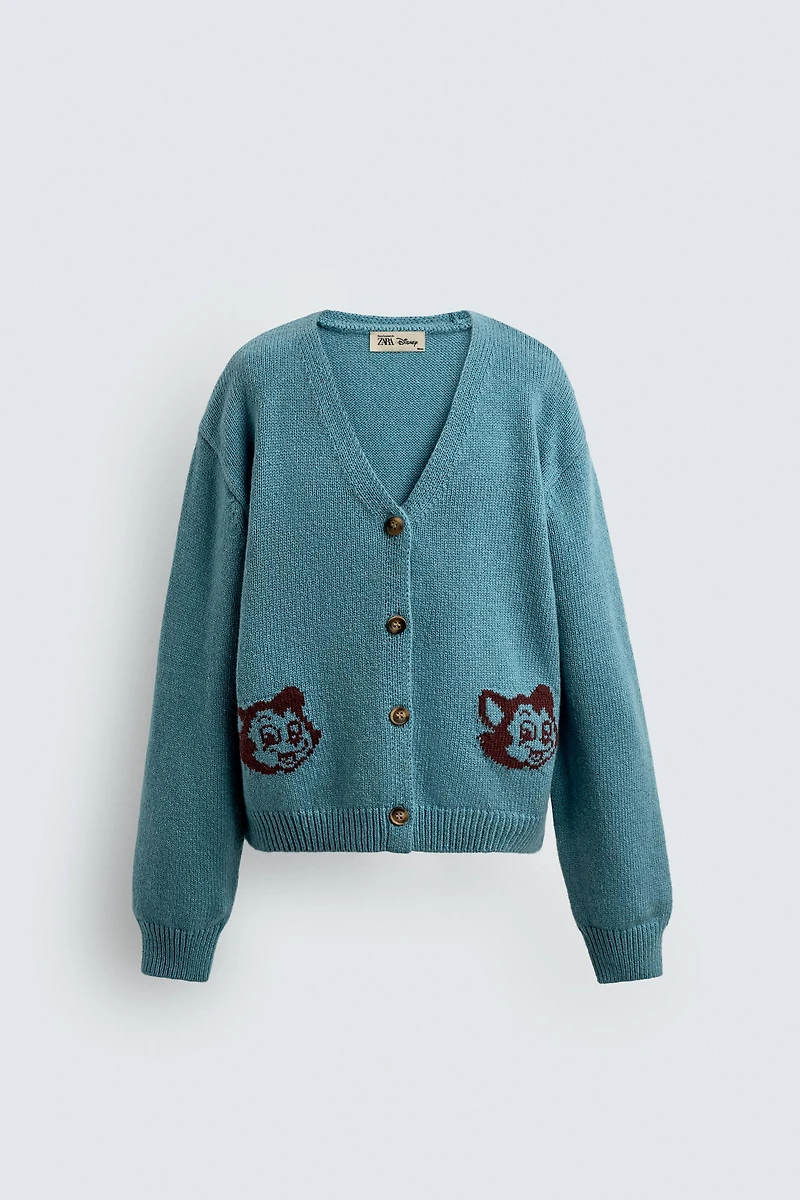 GILET EN MAILLE JACQUARD FIGARO HARRY LAMBERT FOR ZARA X DISNEY